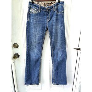 adikto womens jeans size 6 29x34 Good Condition Teen Adult Embroidered Pockets.